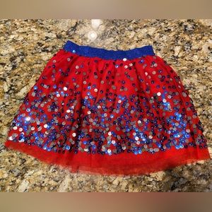 Cat & Jack Red White & Blue Sequin Skirt. Girls XS (4/5)